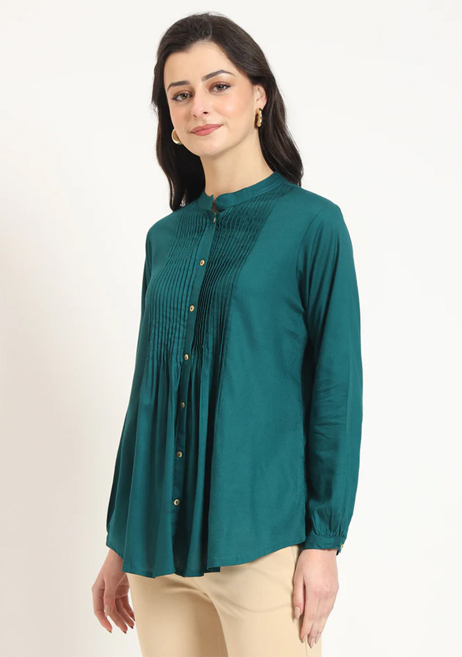 Olive Green Pintex Top
