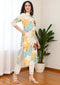 Aravalii Mustard Teal Tropic Schiffli Kurta