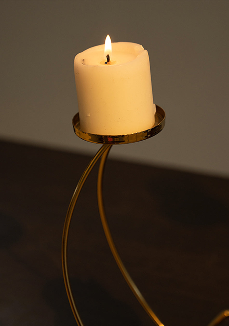 Gold Clover Candle Stand