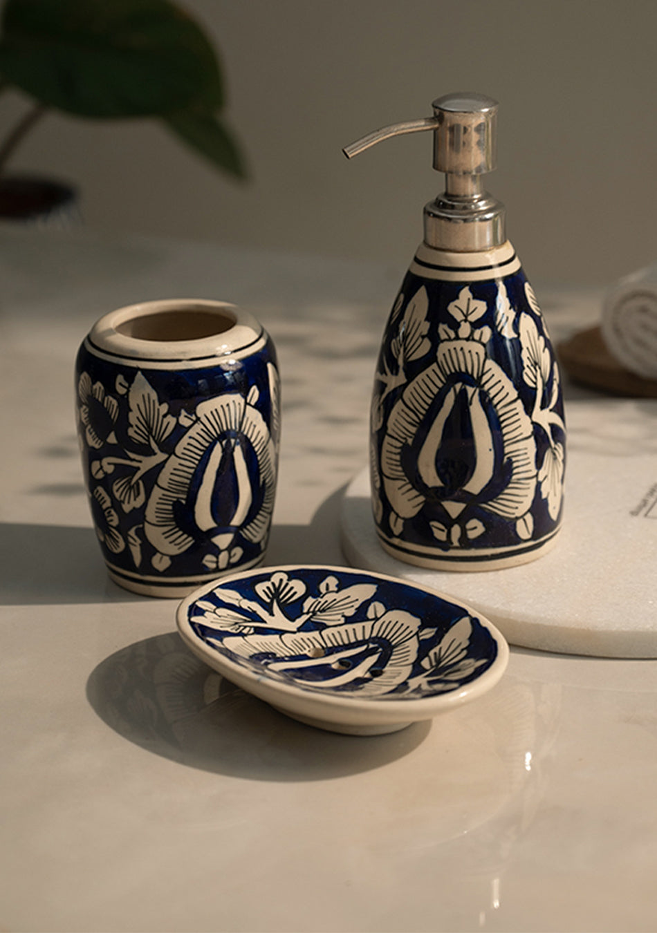 Navy Blue Bathroom Set