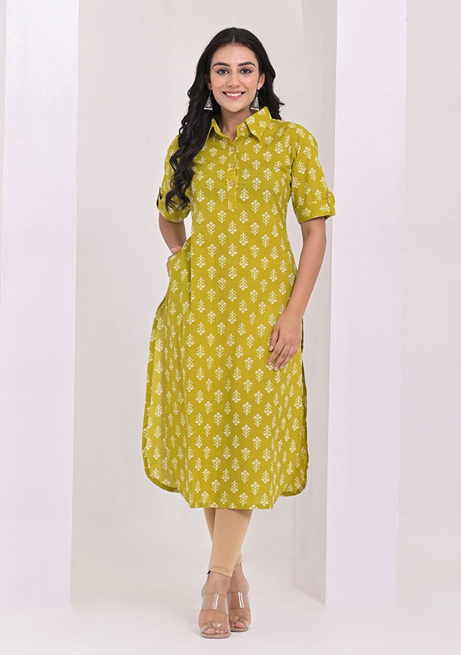 Olive Grace Cotton Kurta