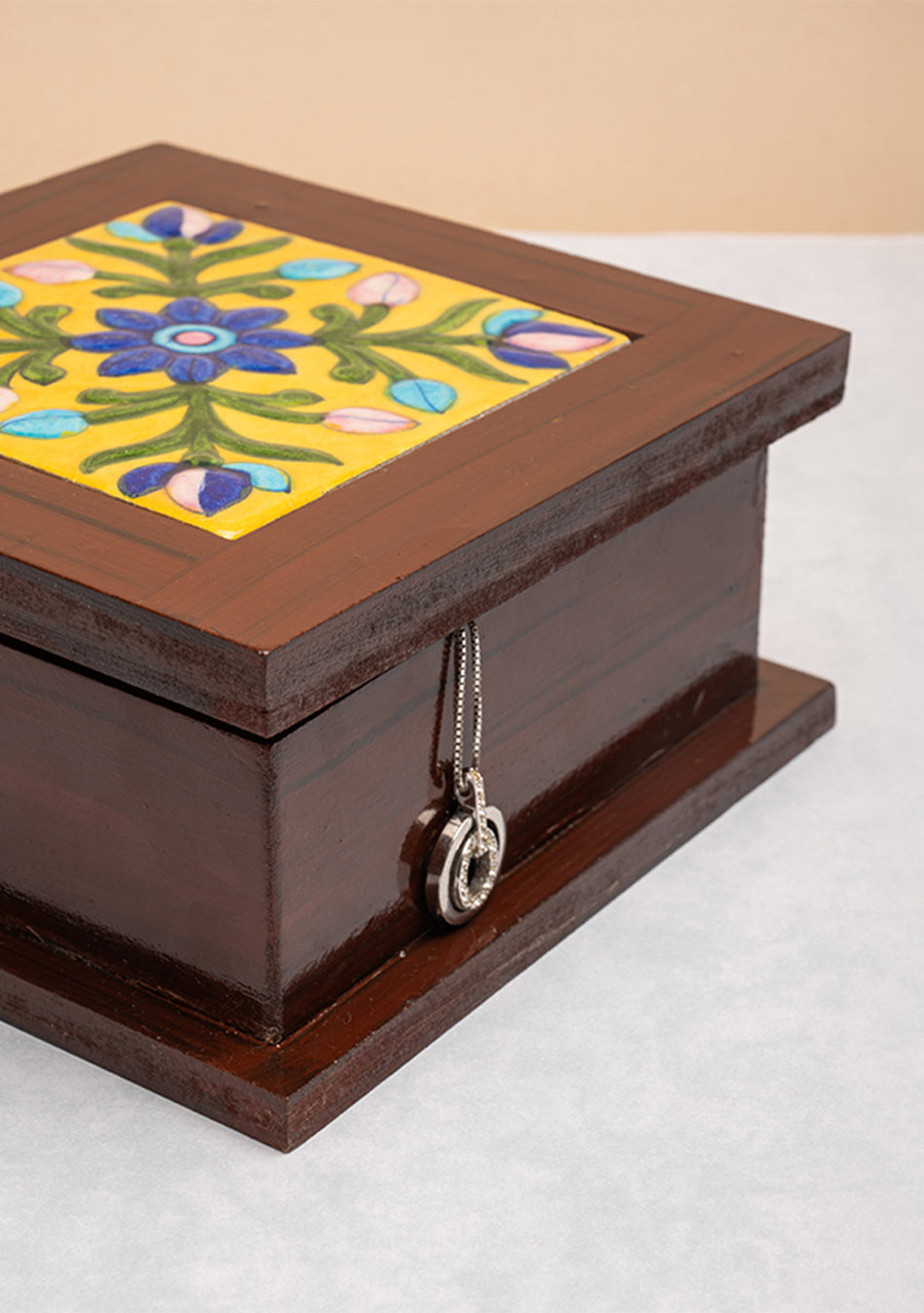 Wooden Blue Pottery Box