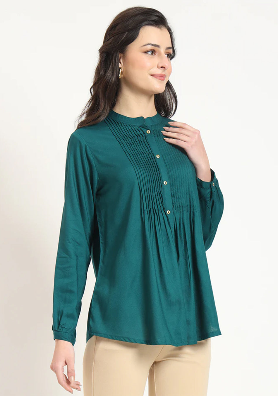 Olive Green Pintex Top