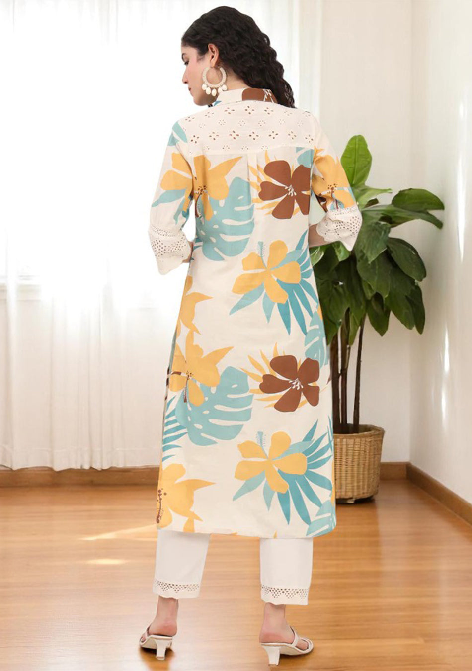 Mustard Teal Tropic Kurta