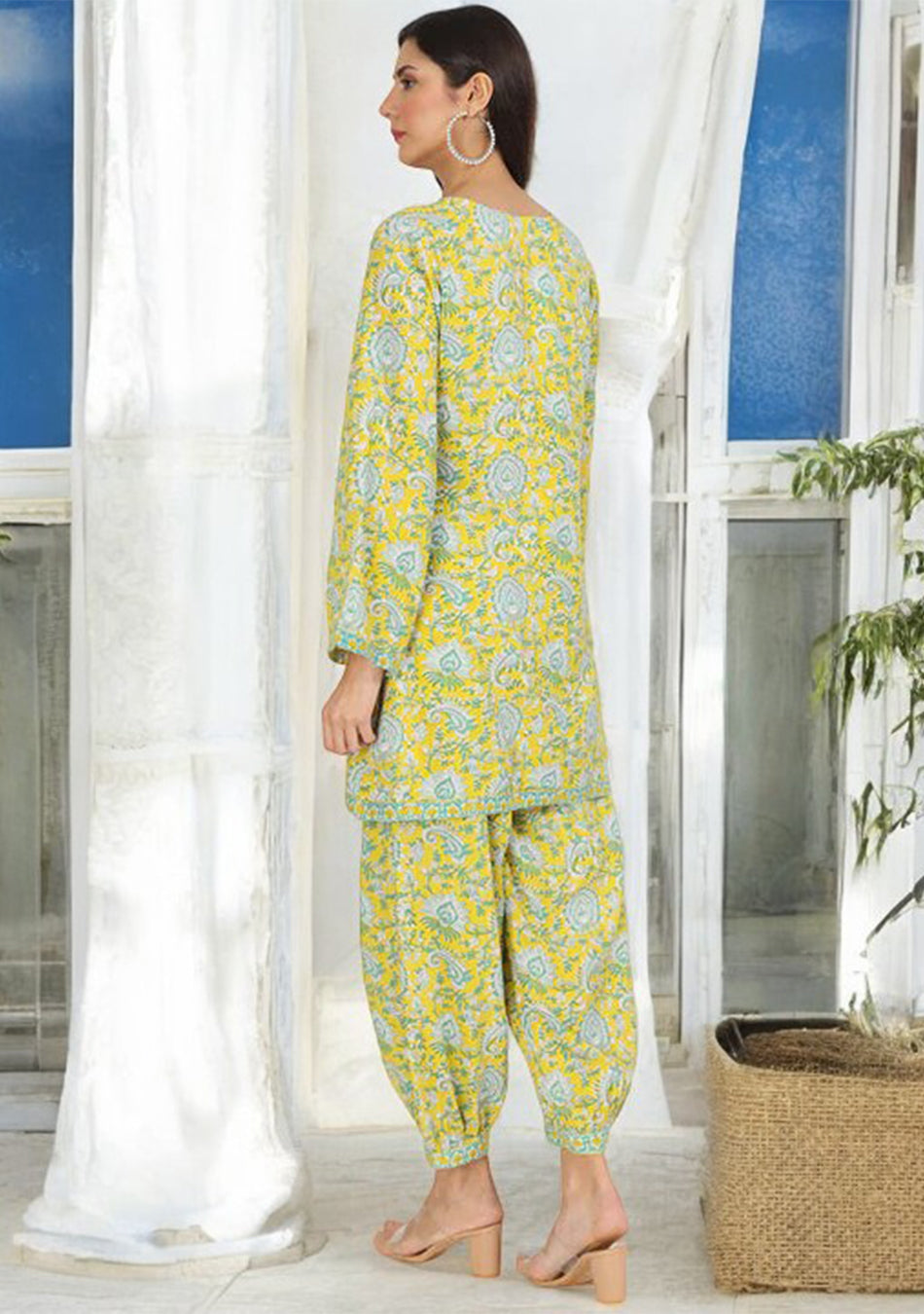 Mustard Floral Print Rayon Co-ord set