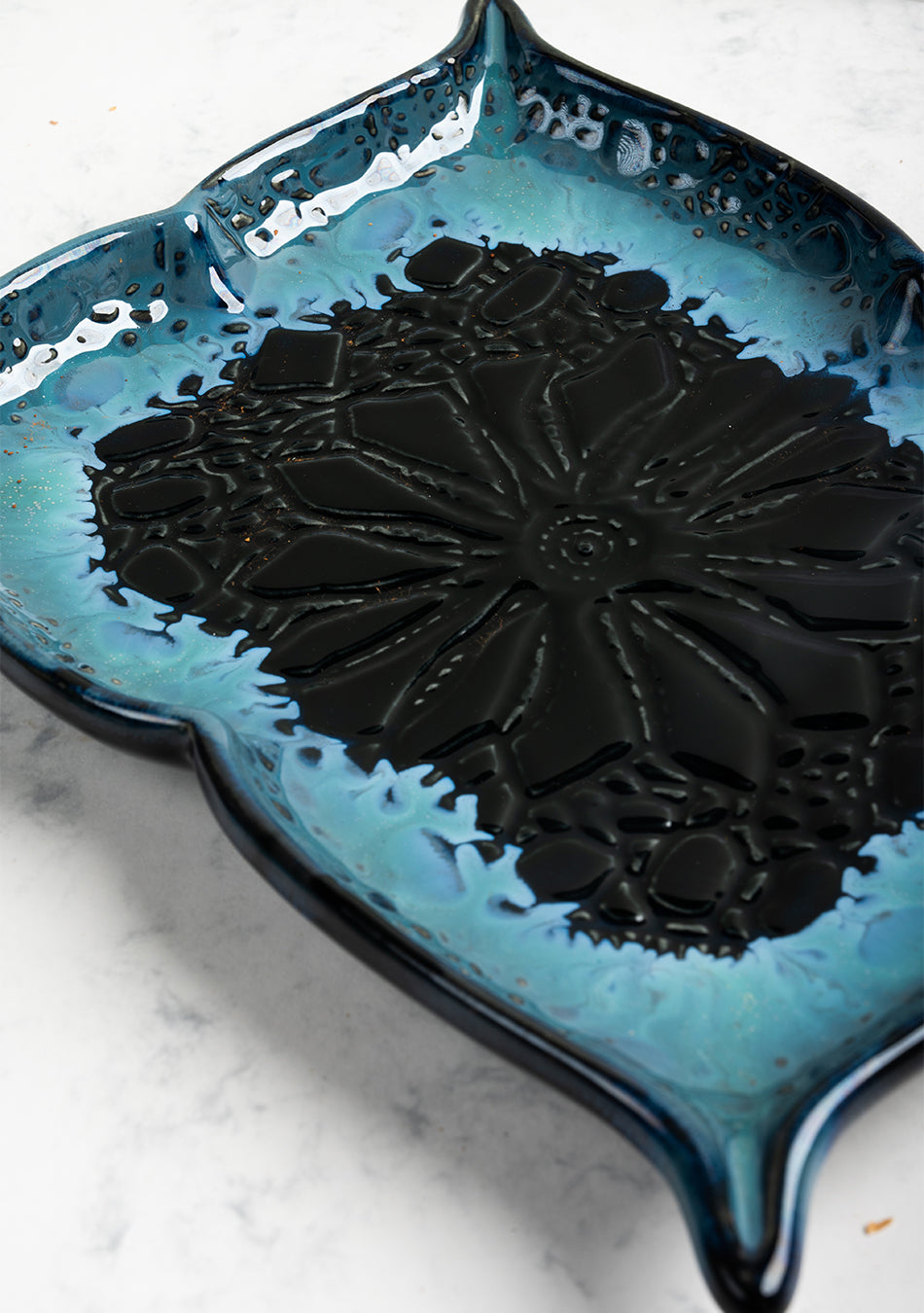 Mandala Blue Ceramic Platter