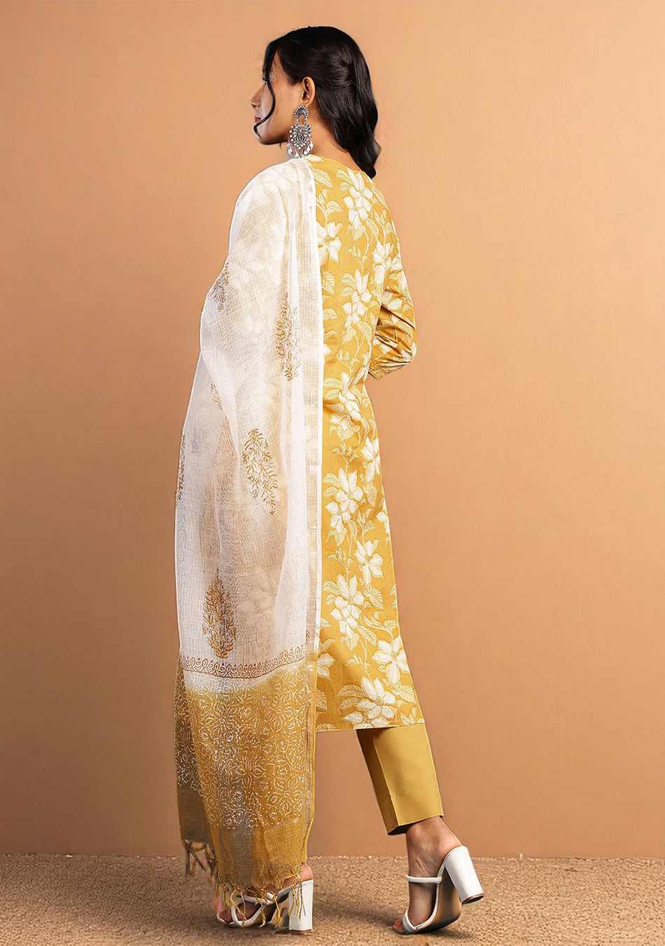 Golden Marigold SUIT SET WITH KOTA DUPATTA