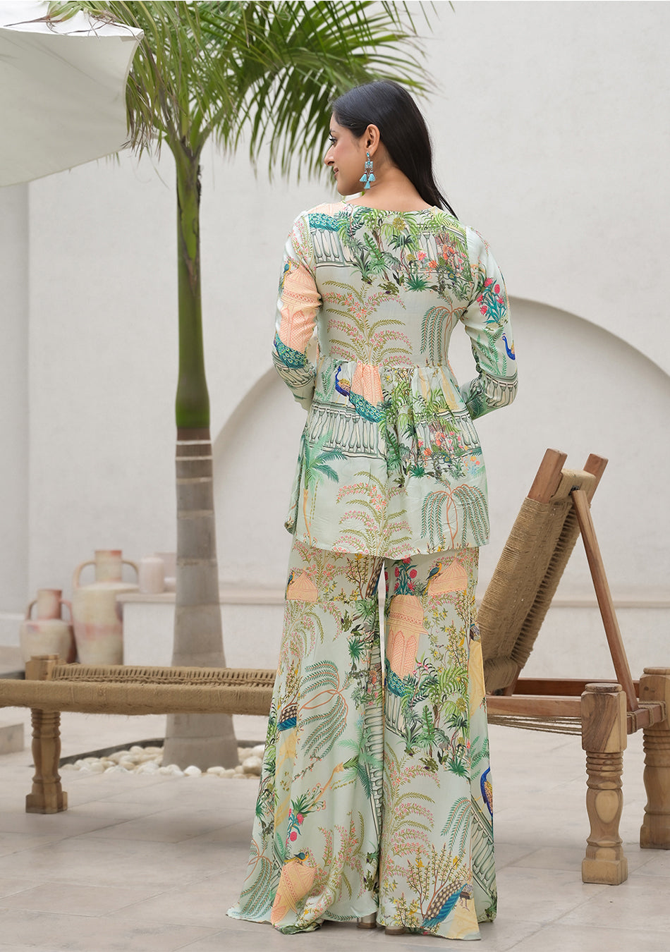 Green Digital Printed Muslin Co-ord set
