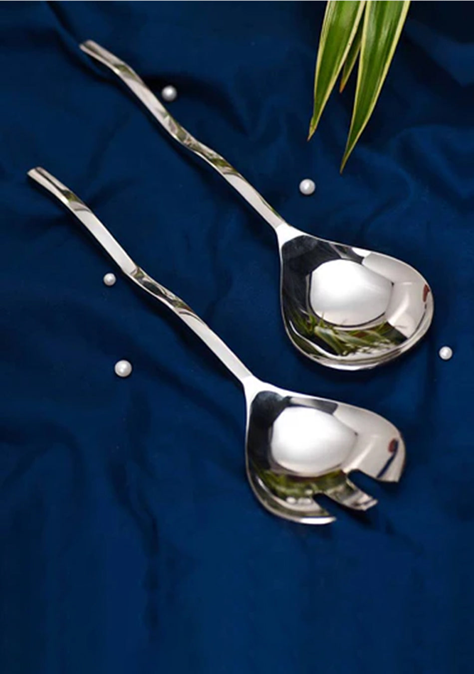 Set of Stainless Steel Serving & Salad Mixer Spoons