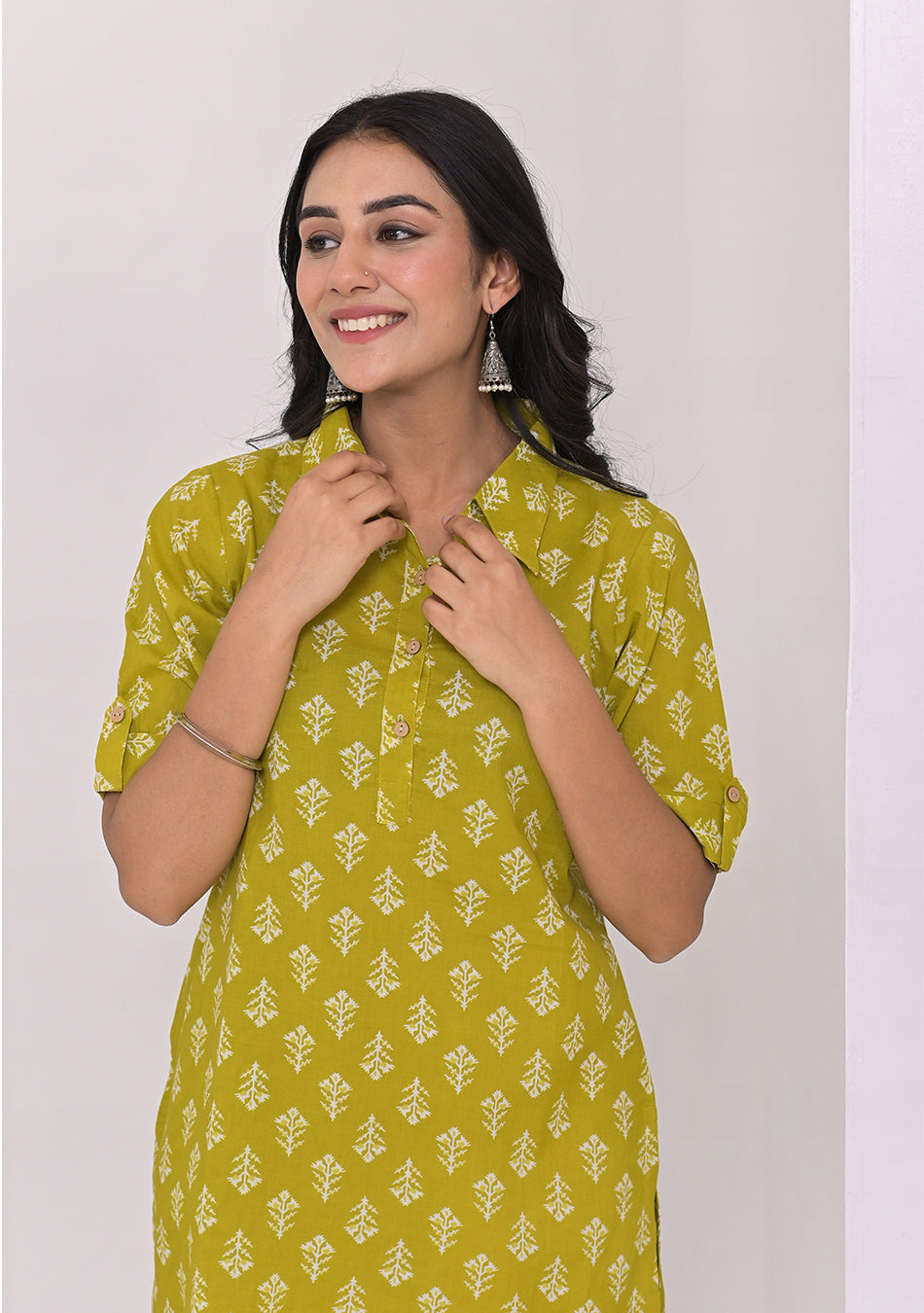 Olive Grace Cotton Kurta