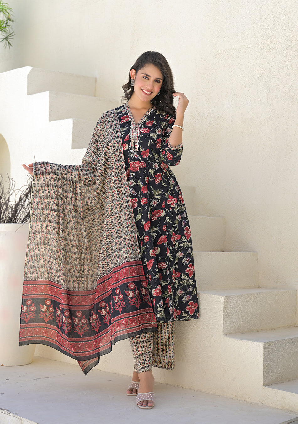 Twilight Rose Anarkali Set