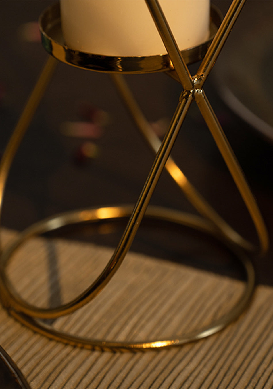 Gold Bud Candle Stand