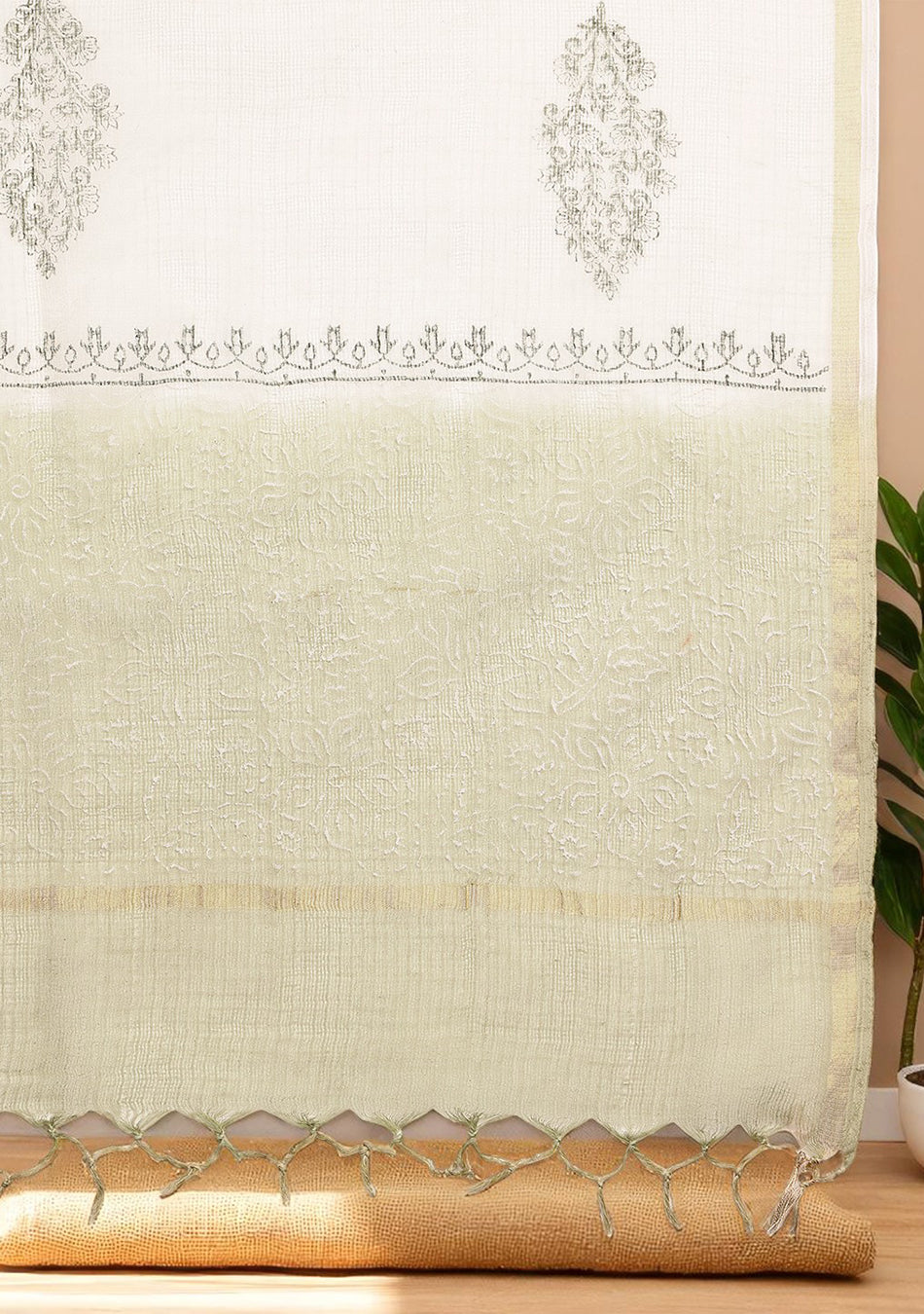 Sage Serenity Suit Set with Kota Dupatta