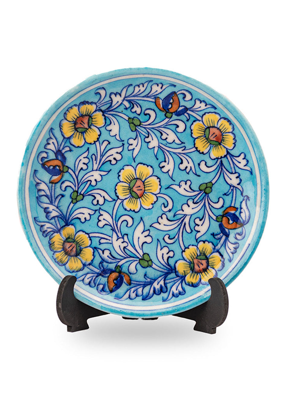Multicoloured Blue Pottery Decorative Plate