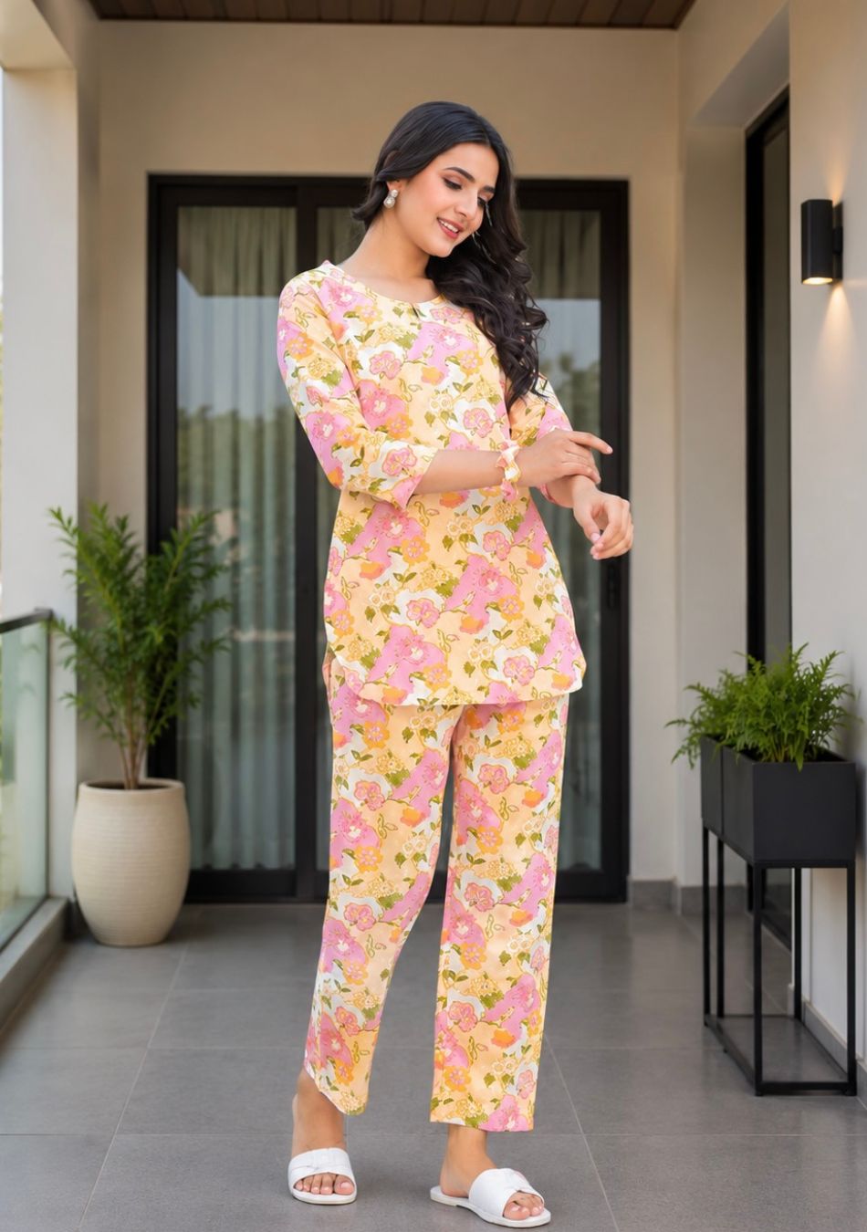Pastel Garden Night Suit