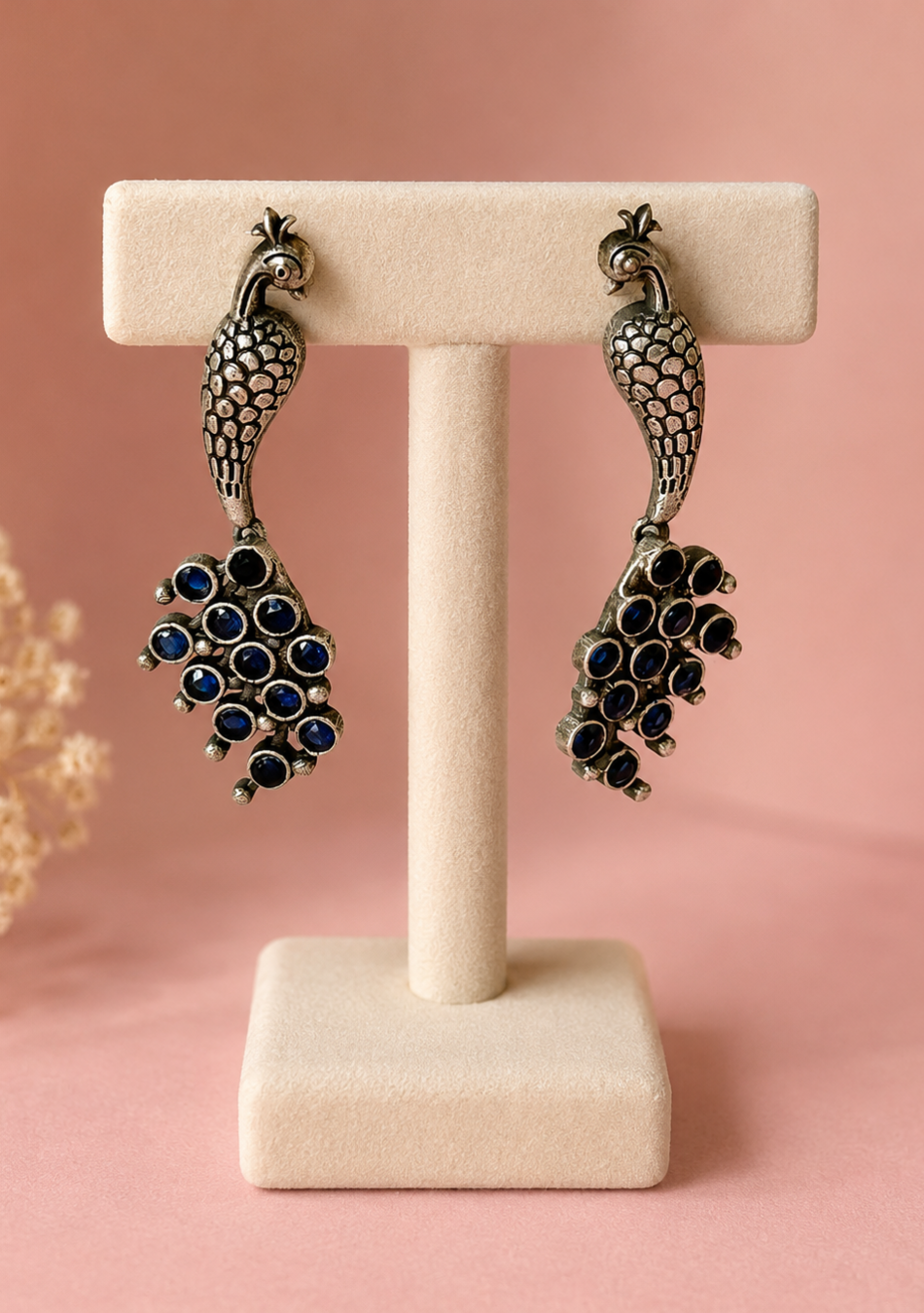 Peacock Ebony Studs