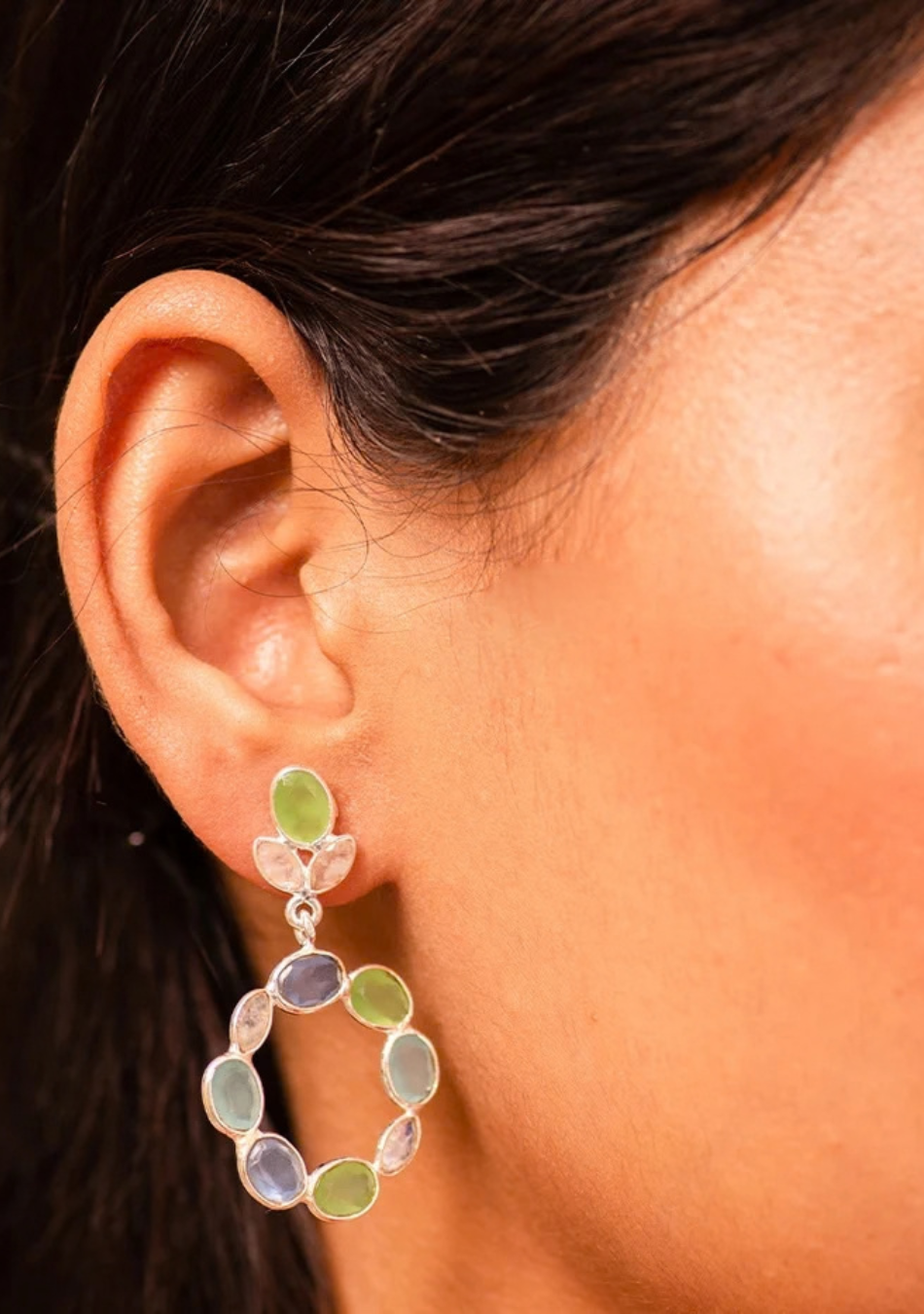 Nature's Enigma 3-Gem Earrings