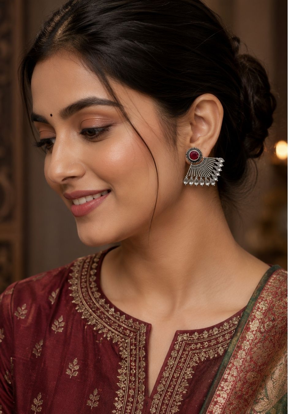 Red Whispering Wind Studs