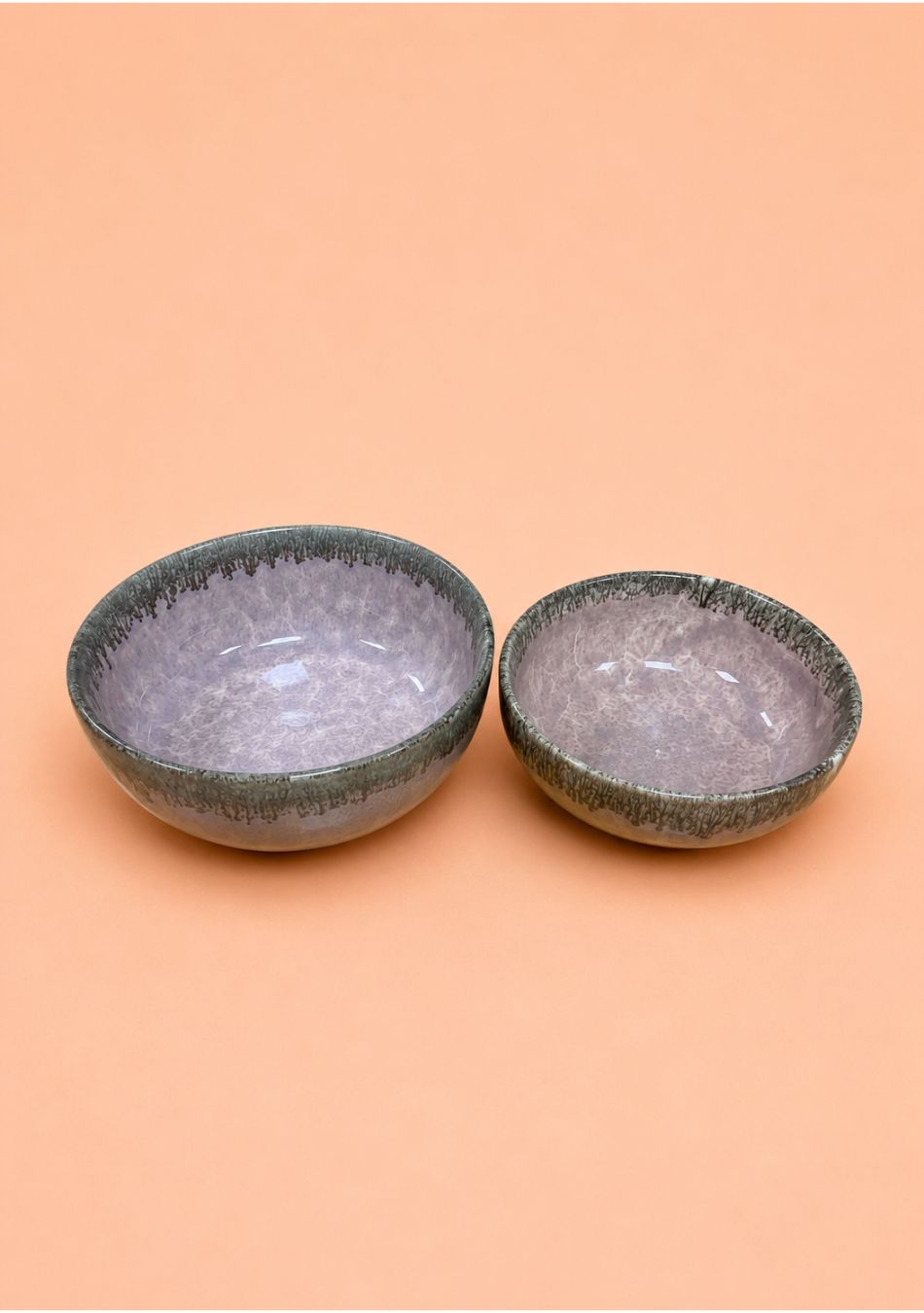 Peachy Sunset Slight Serving Bowls - Set Of 2