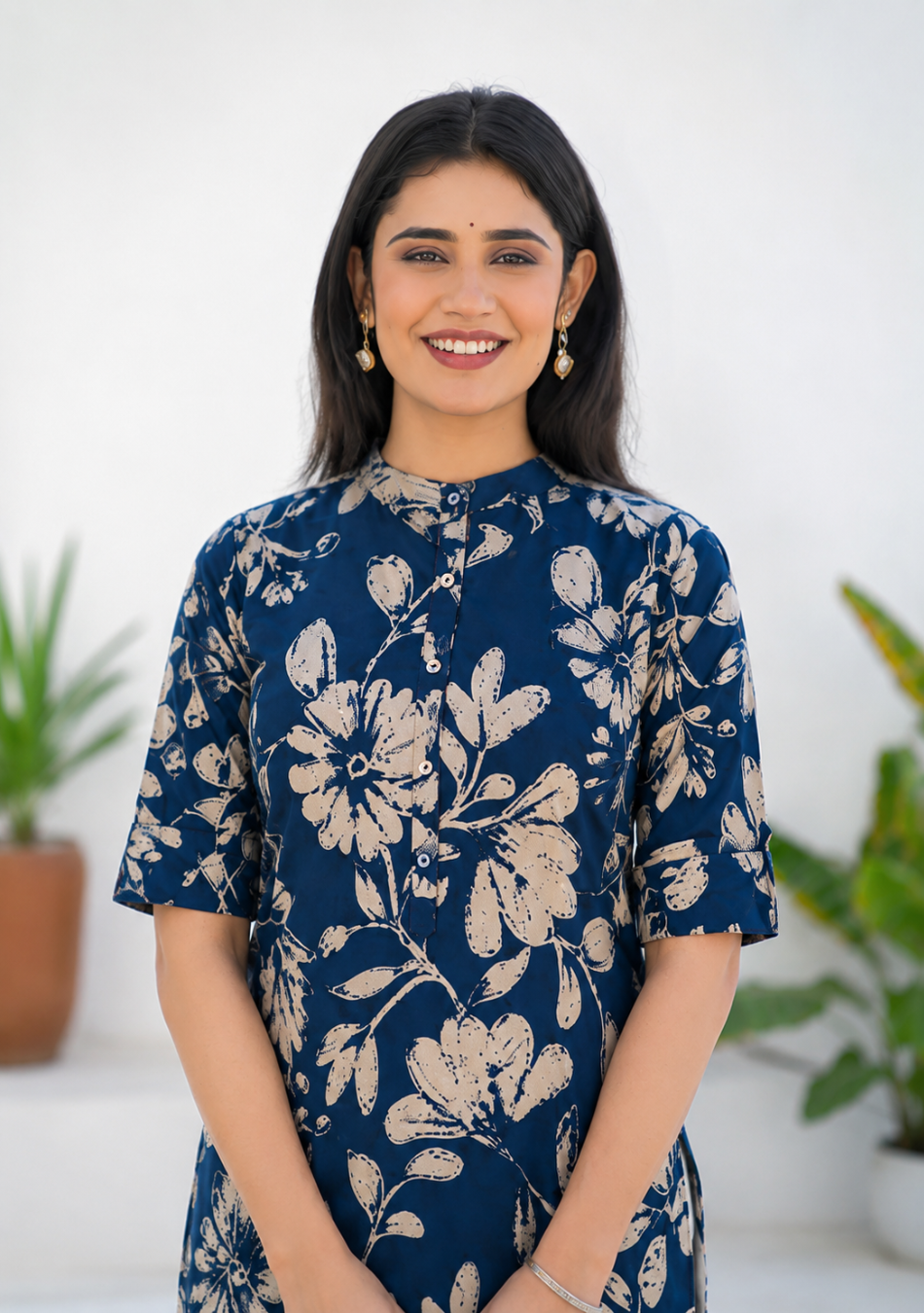 Midnight Bloom  Kurta