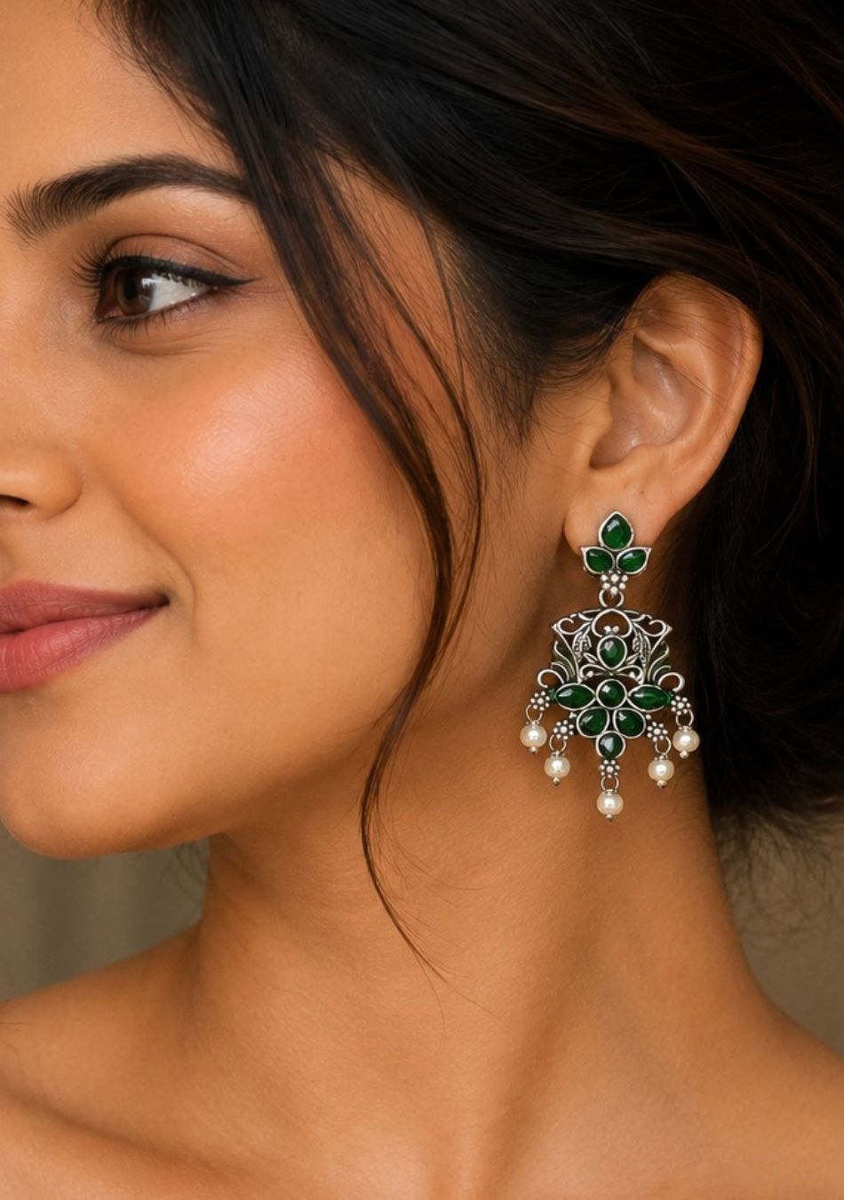 JADE PEARL ELEGANCE DANGLER