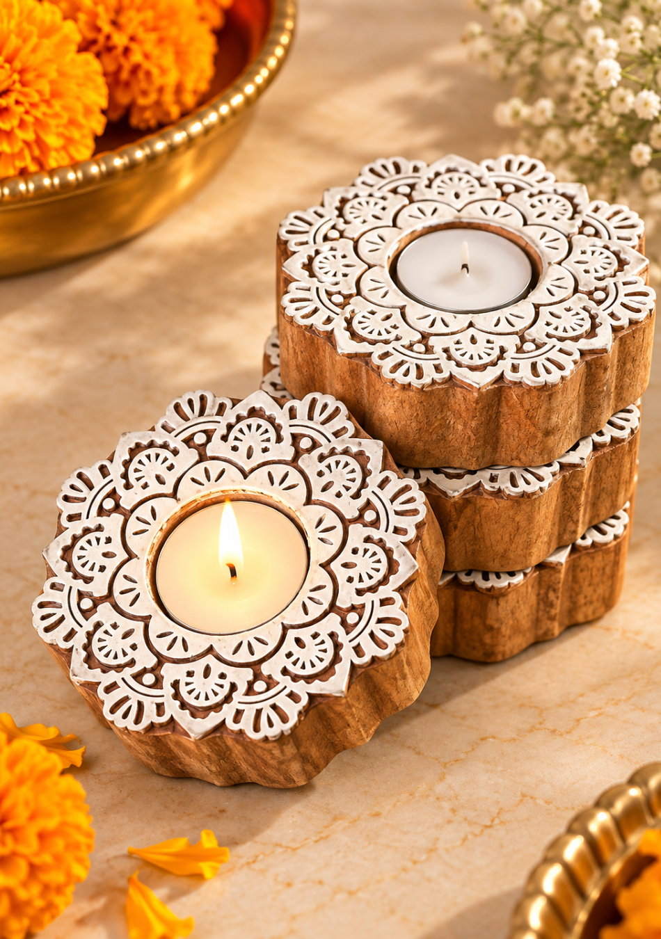 Wooden Devine handcrafted Diya