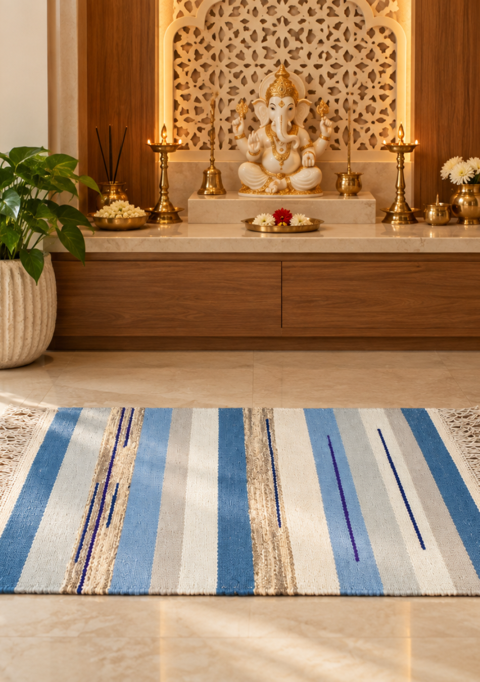 Aravalii Loch Ness Cotton Rug