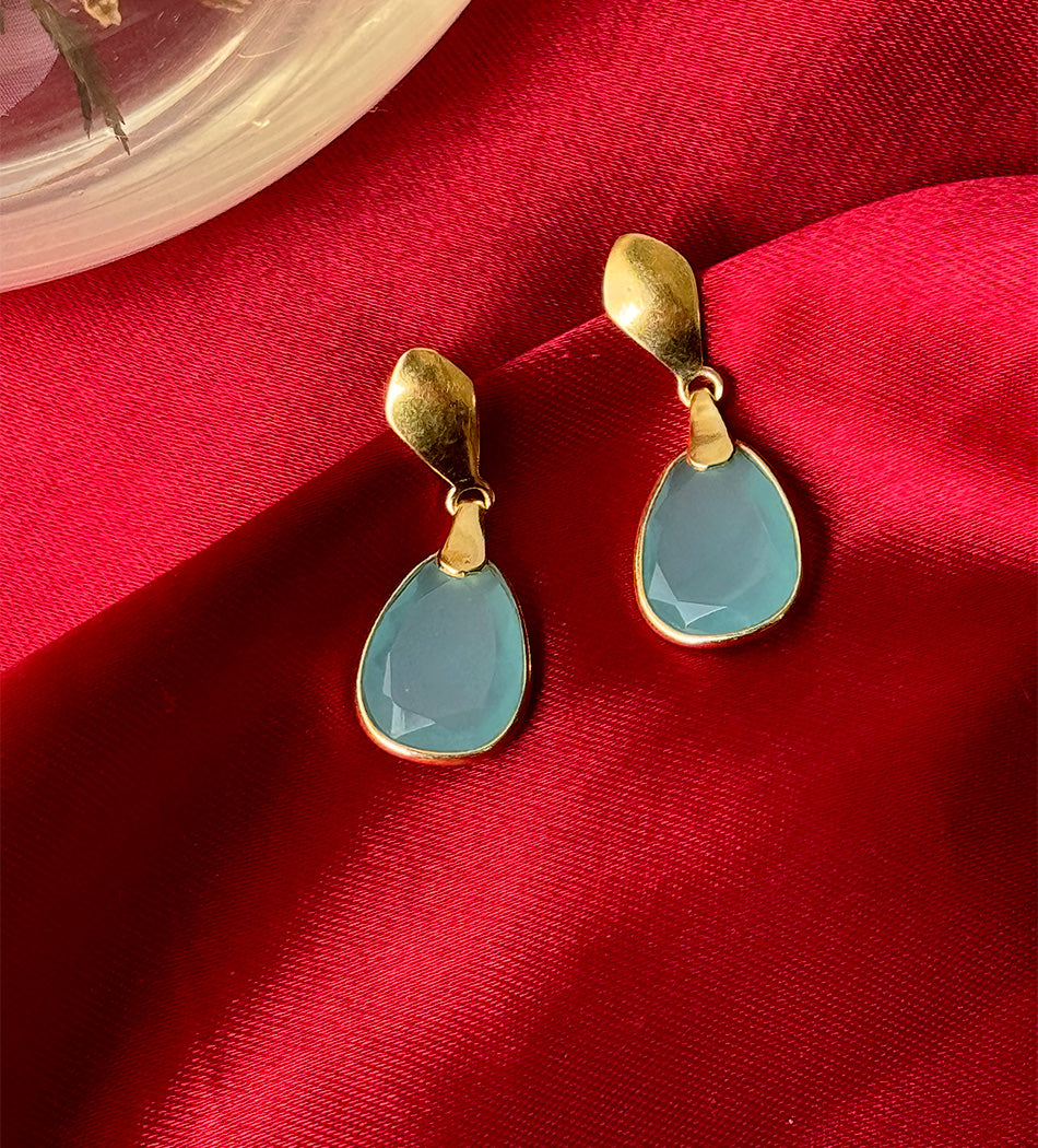 AQUA CHALCEDONY SOLID EARRINGS