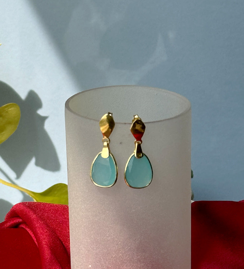 AQUA CHALCEDONY SOLID EARRINGS