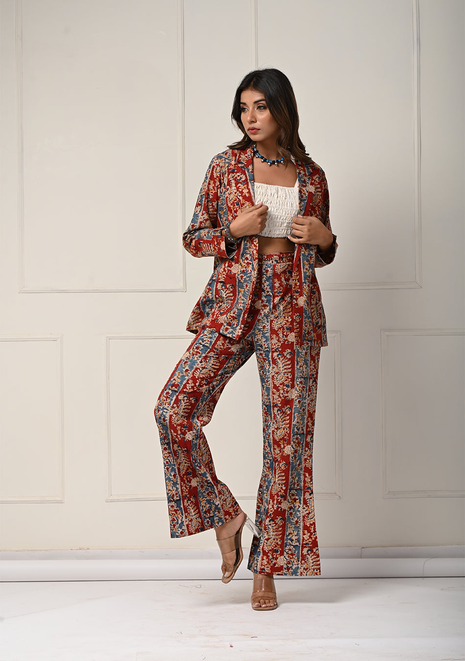 Crimson Kalamkari co-ord set