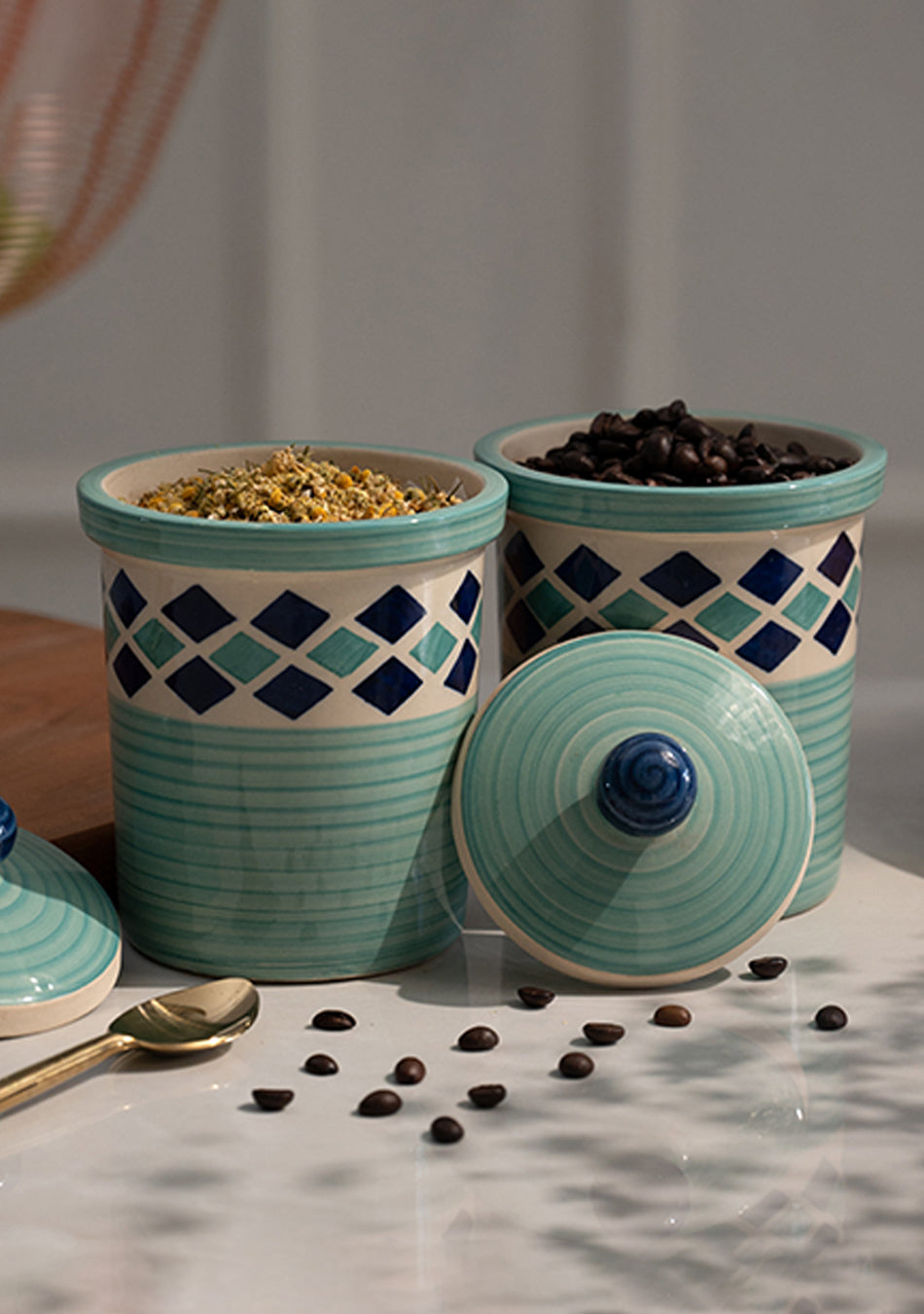 Mint Twins Ceramic Jar Set