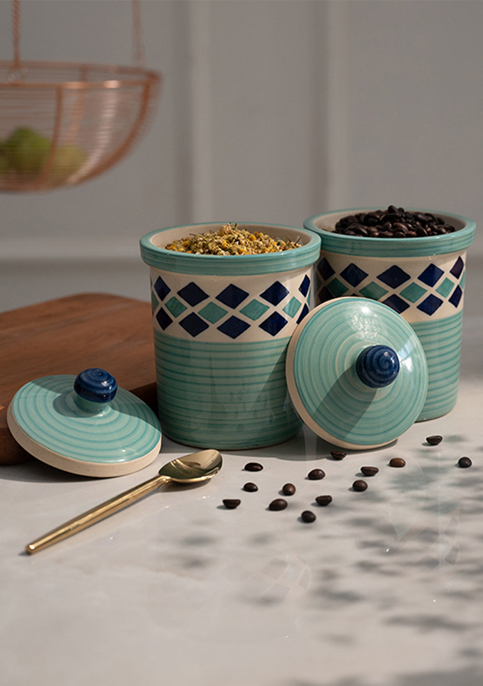 Mint Twins Ceramic Jar Set