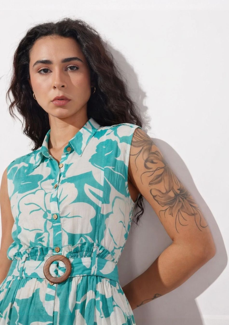Aravalii Aqua Jardin Midi Dress