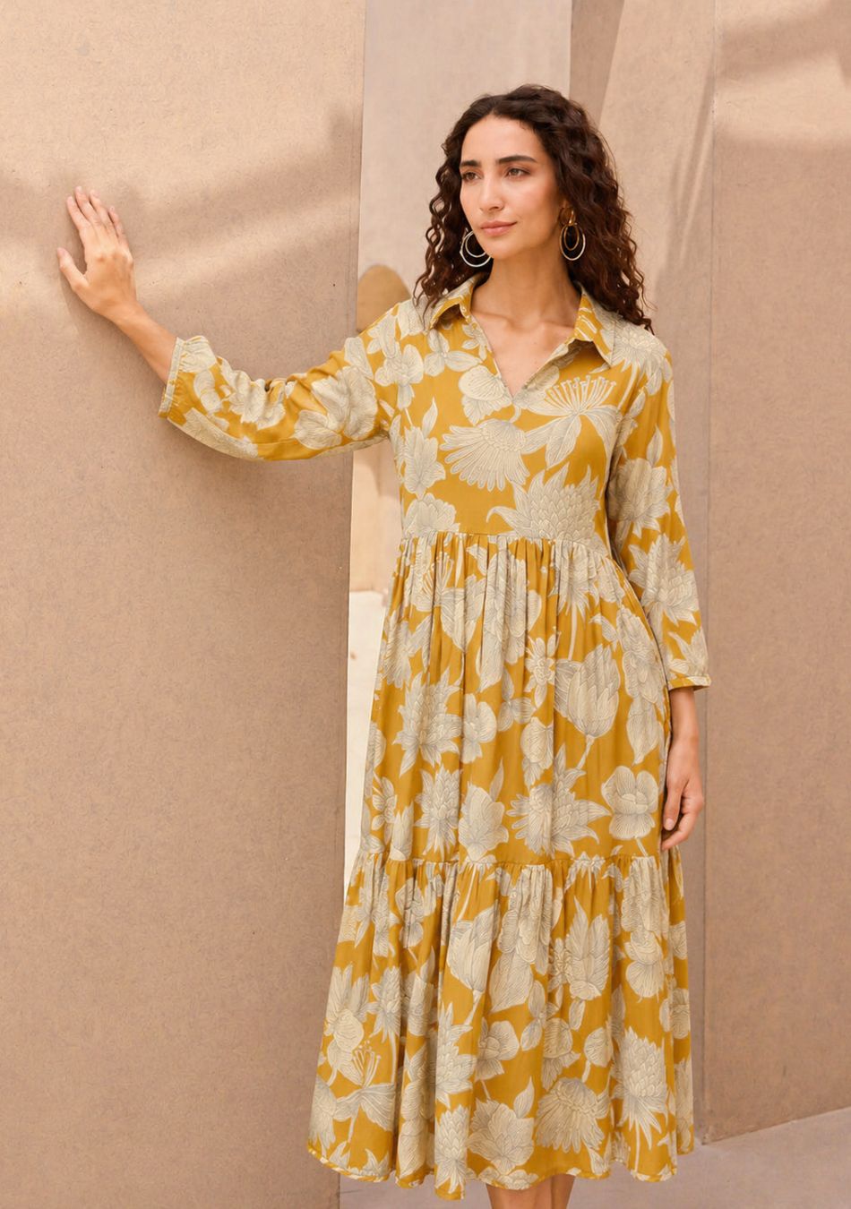 Aravalii Saffron Bloom Couture Dress