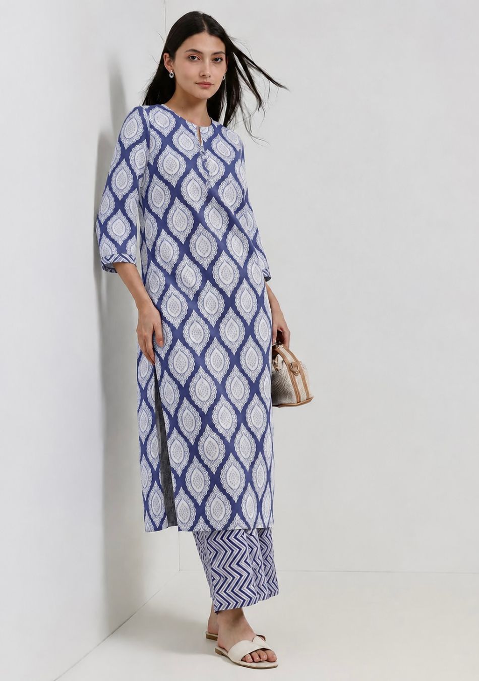 Aravalii Indigo Ripple Kurta Set