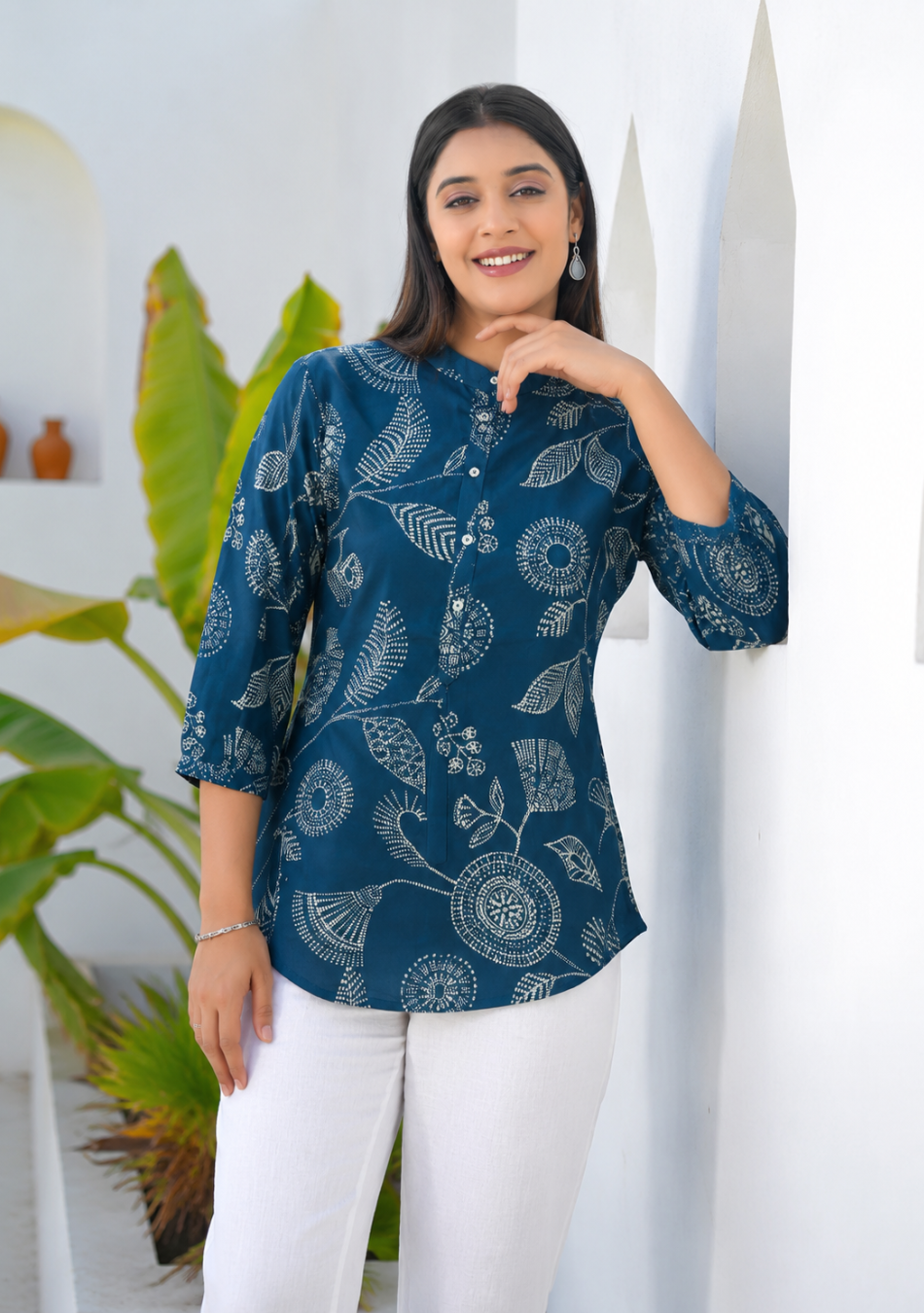 Azure Botanical Top