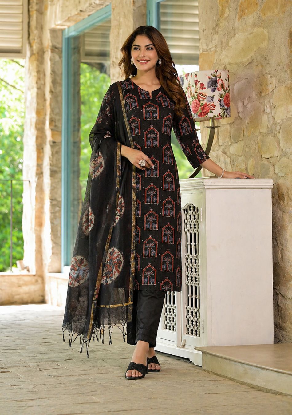 Aravalii Noir Mehraz Suit Set