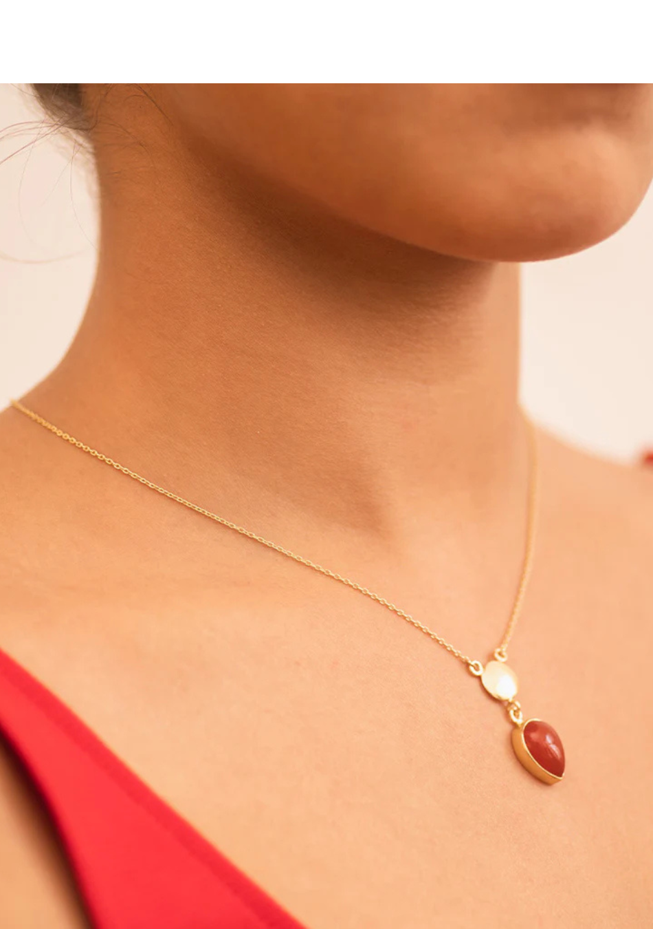 Carnelian Gold-Plated Necklace