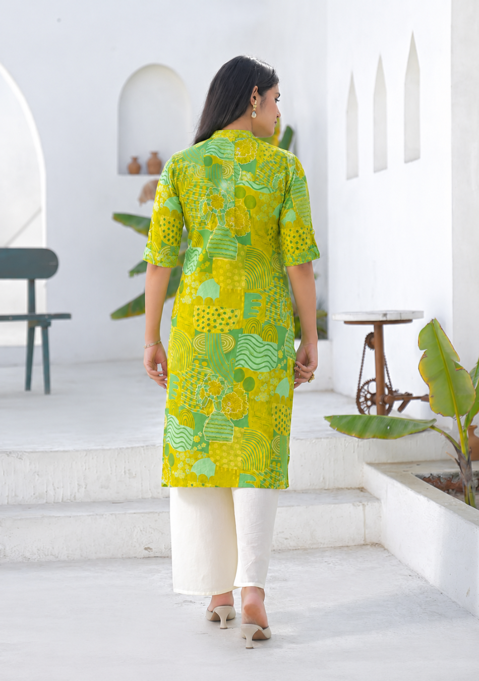 Lime Meadow Printed Kurta