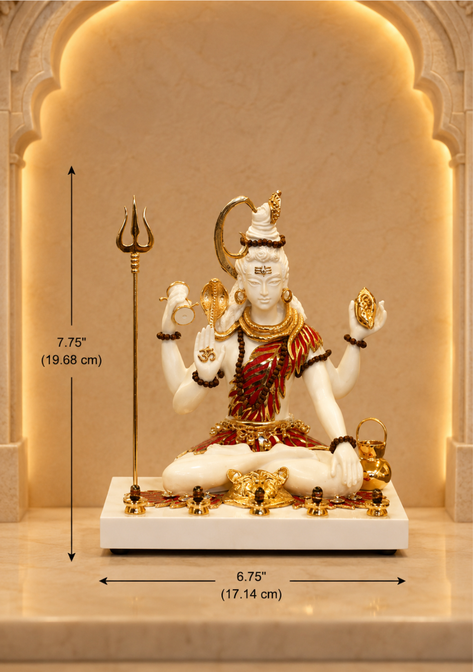 Aravalii Trinetra Shiva with Stone Inlay
