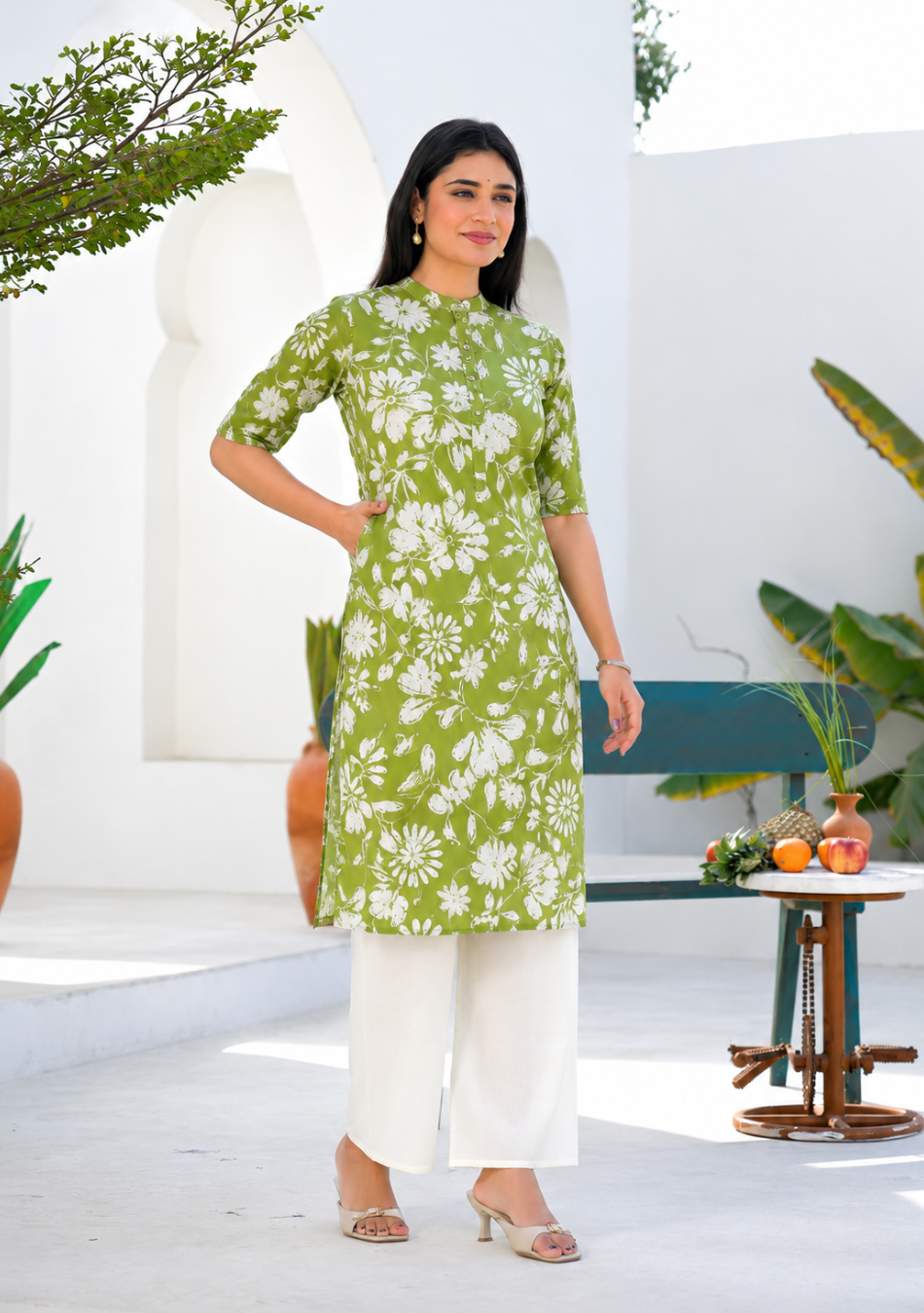 Pistachio Floral Grace Kurta