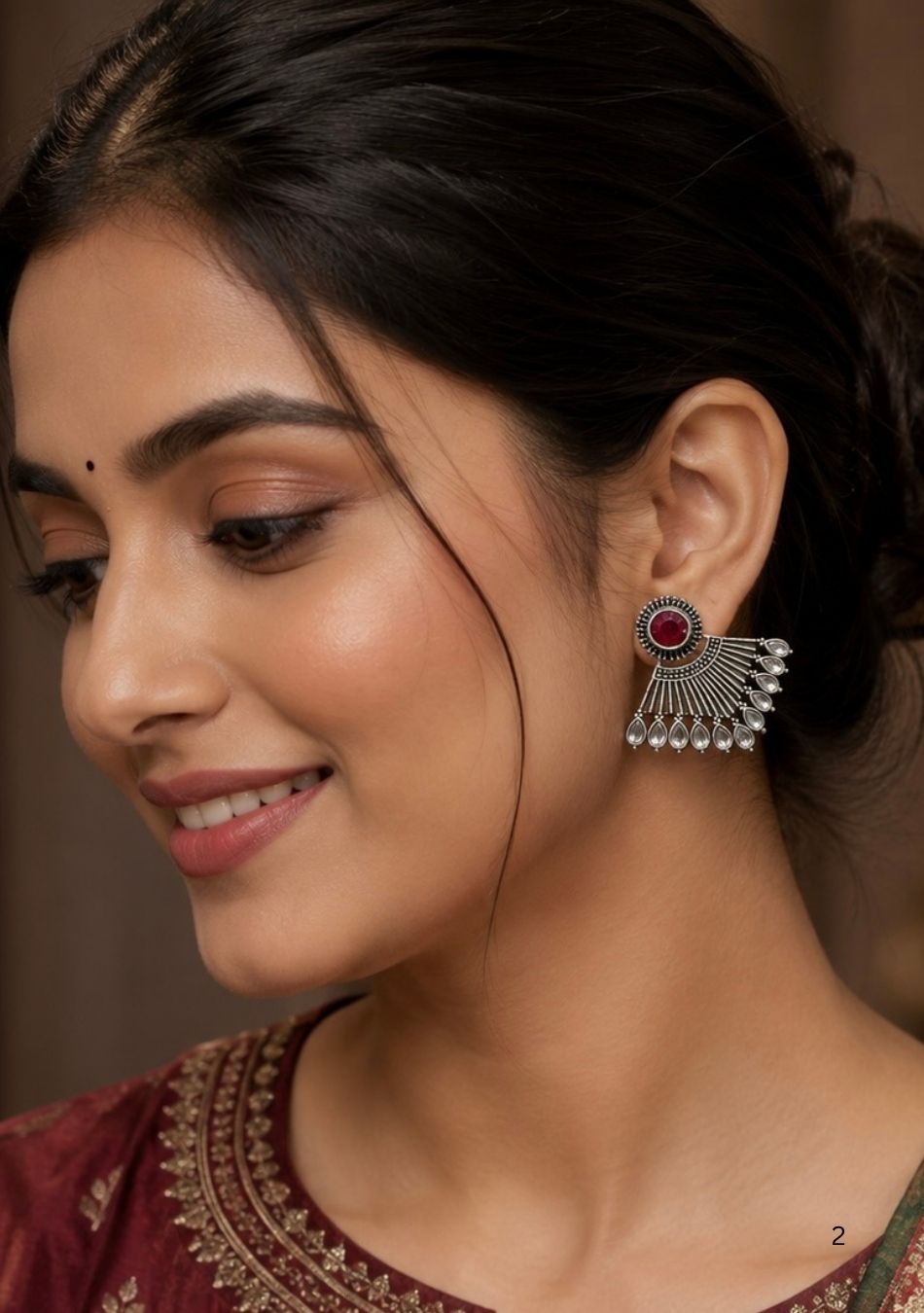 Red Whispering Wind Studs