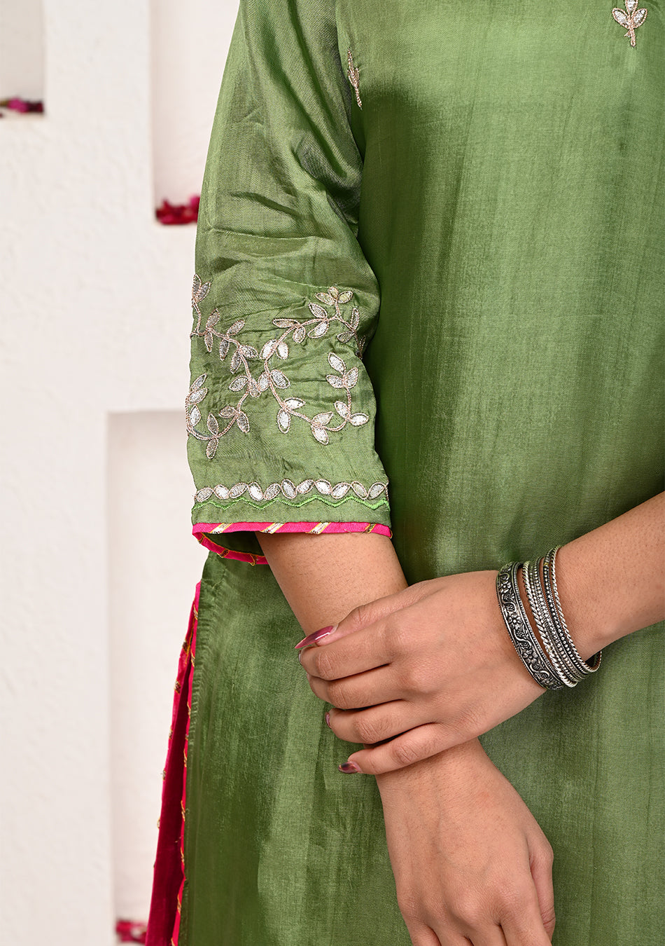 Olive and Magenta Palazzo Set