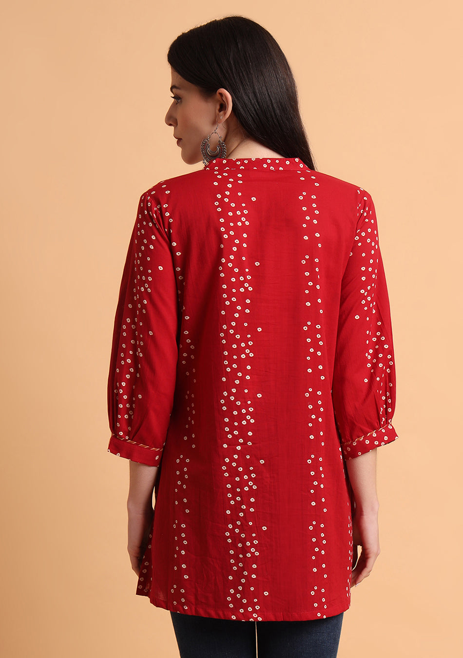 Deep Red Bandhani Top