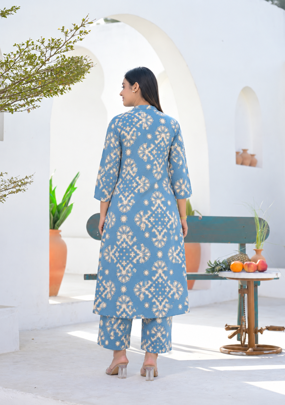 Blue Heritage Printed Co-ord Set