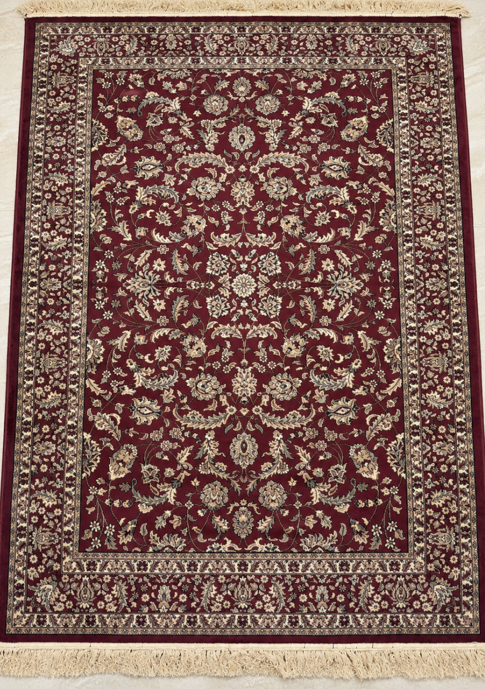Burgundy Royal Garden Silk Carpet