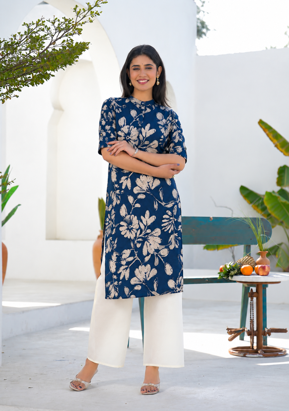 Midnight Bloom  Kurta