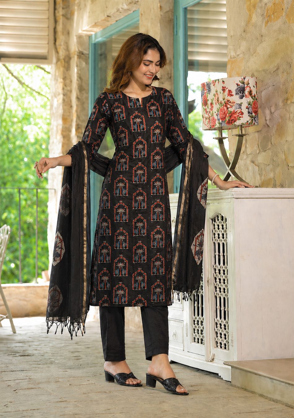 Aravalii Noir Mehraz Suit Set