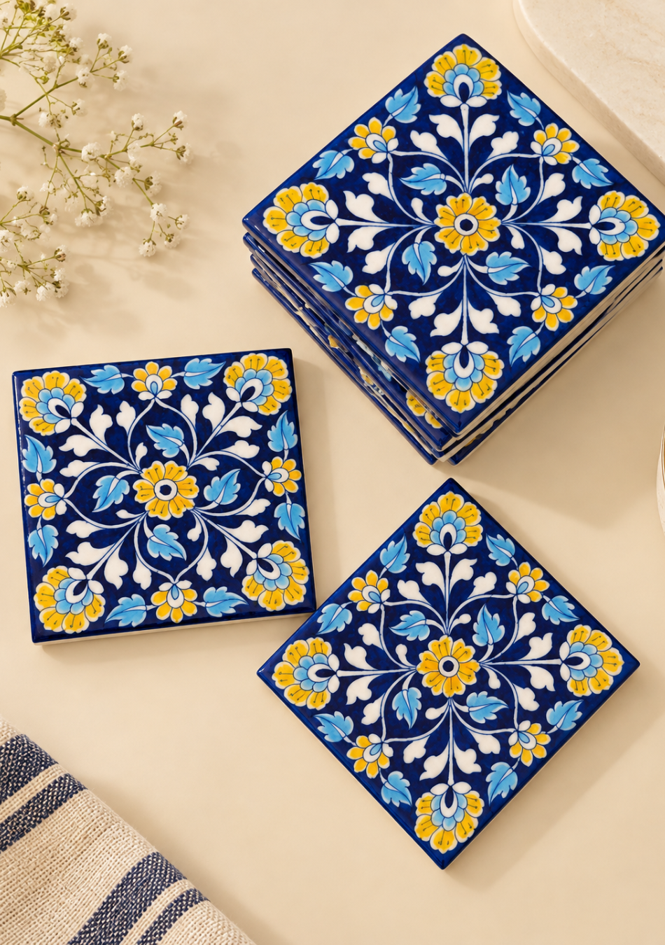 Aravalii Indigo Garden Square Trivet
