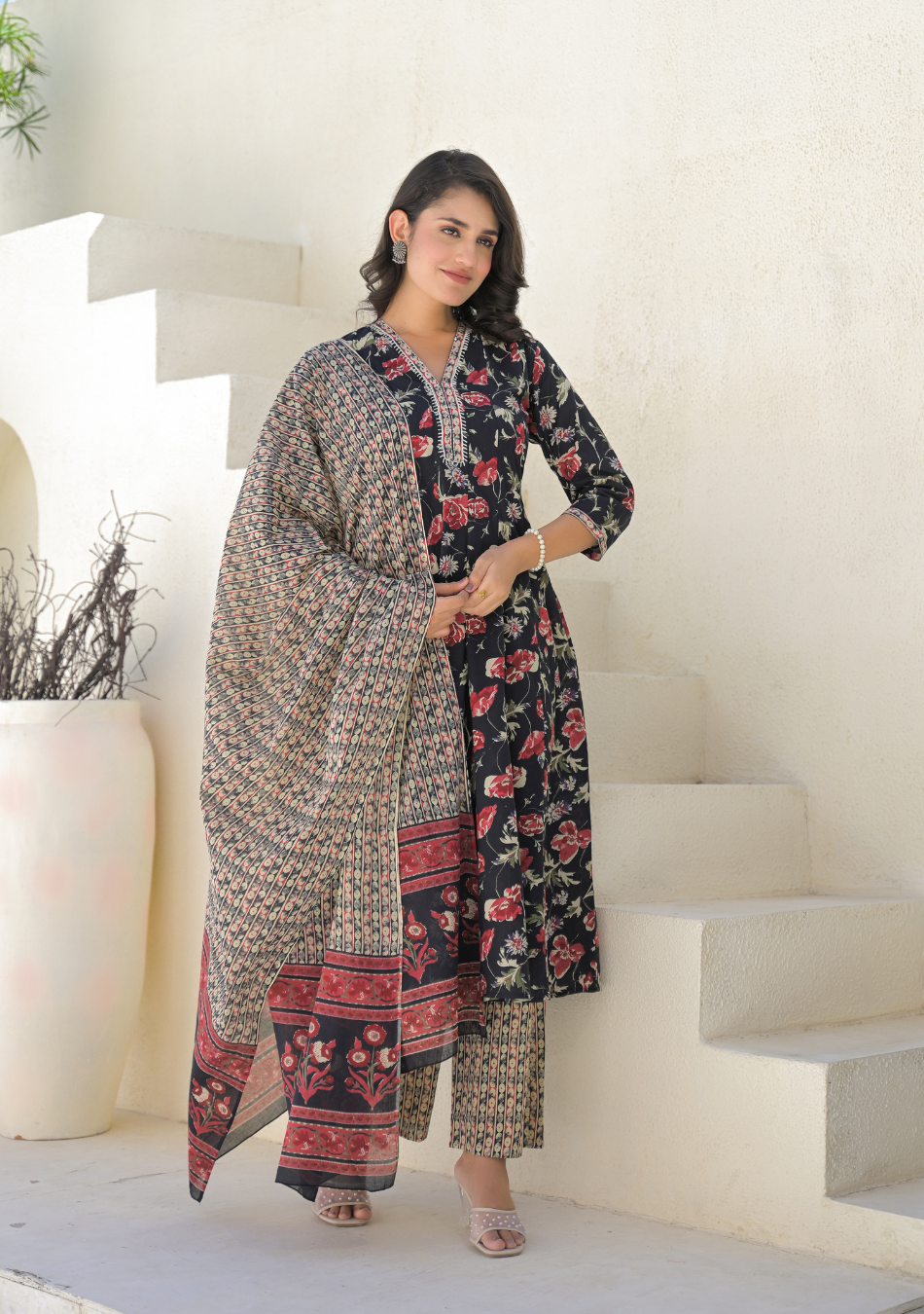Aravalii Twilight Rose Anarkali Set